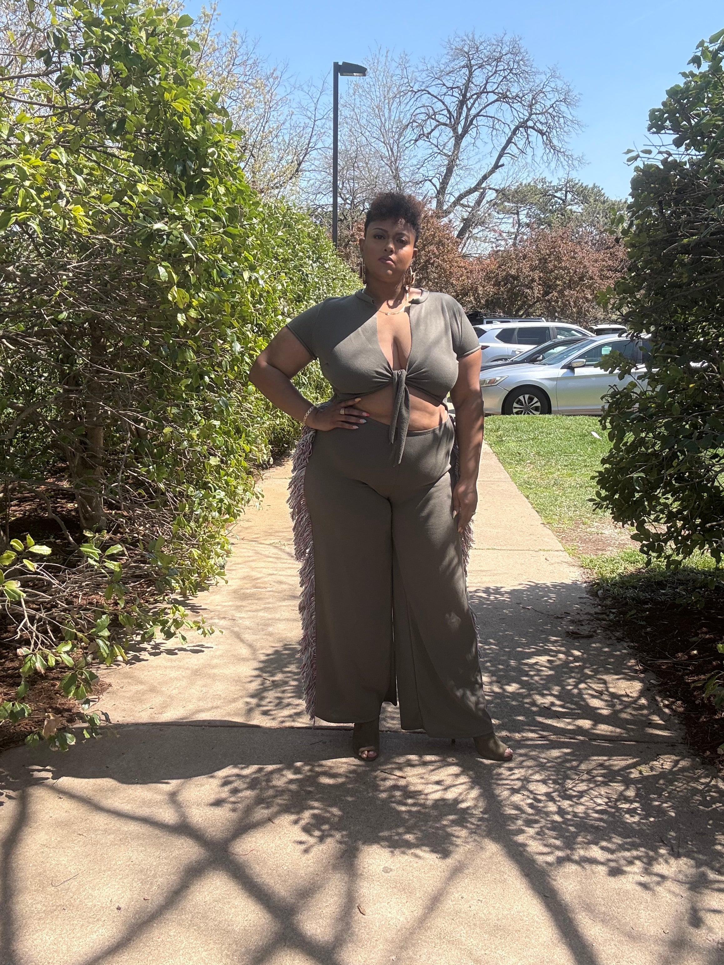 Tie-front jumpsuit