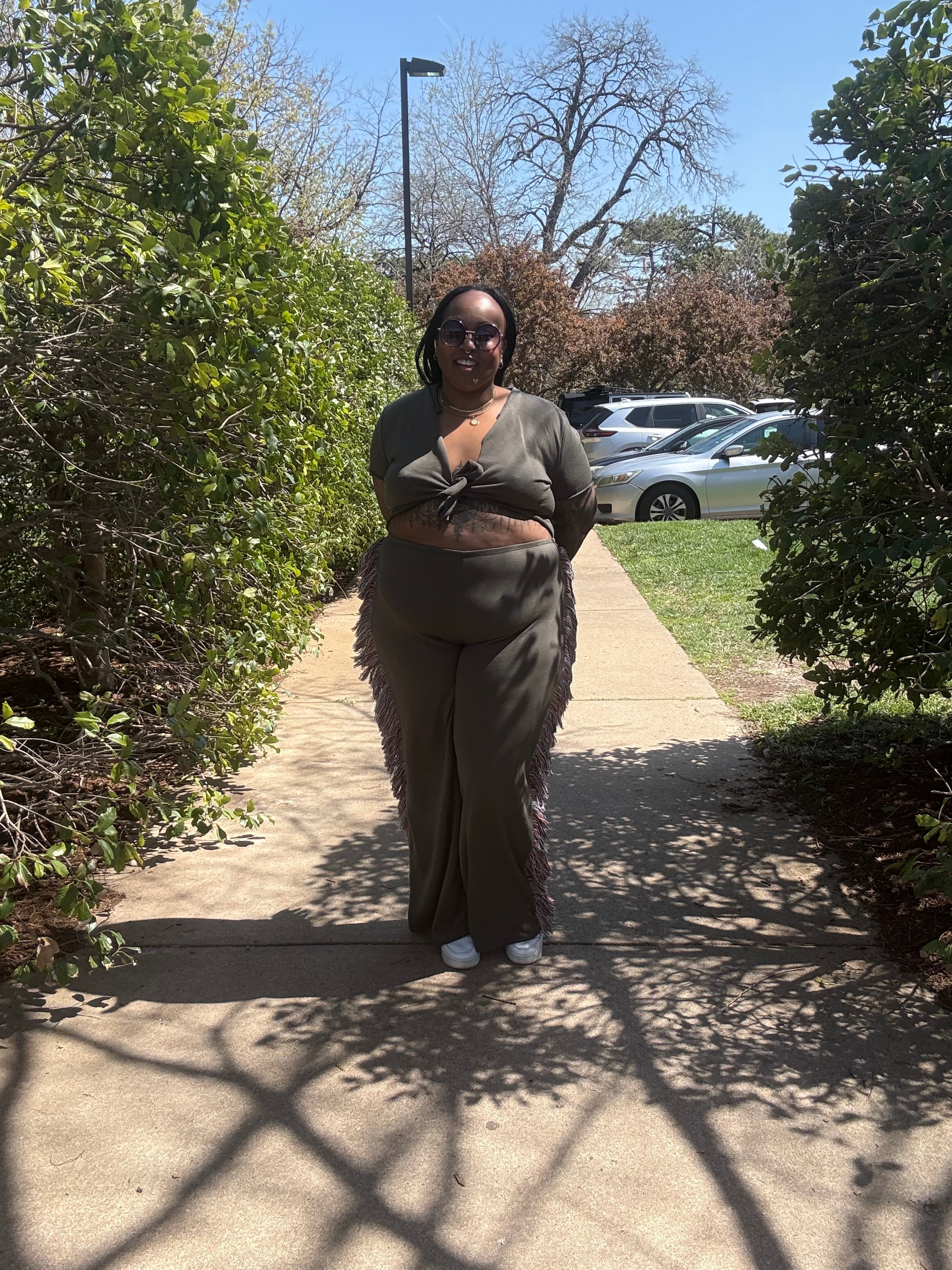 Tie-front jumpsuit