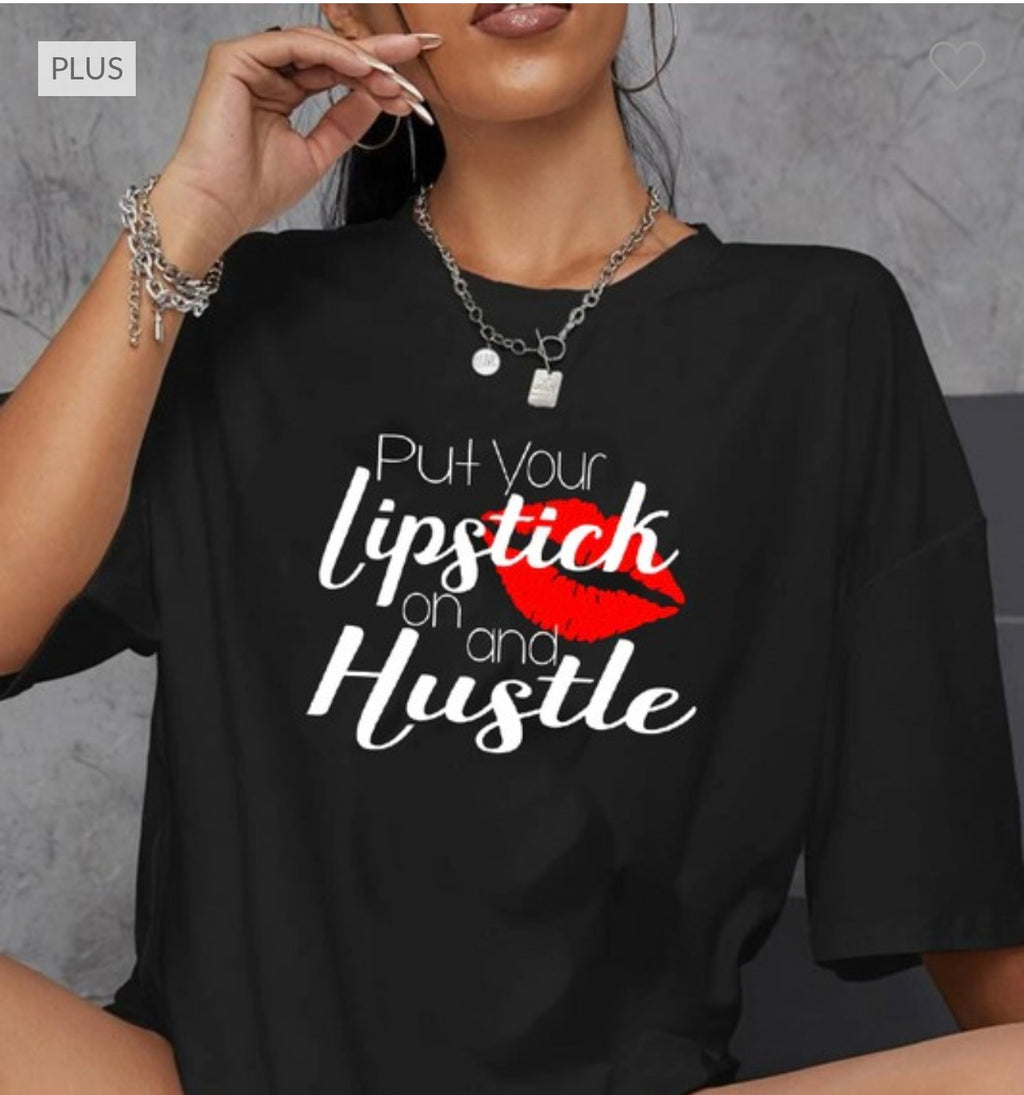 Lipstick & hustle graphic tee